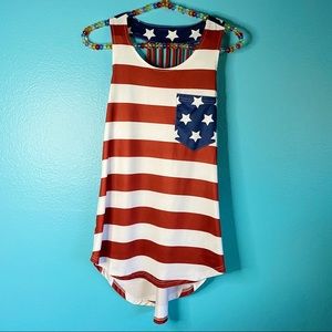 American flag high-low tank top